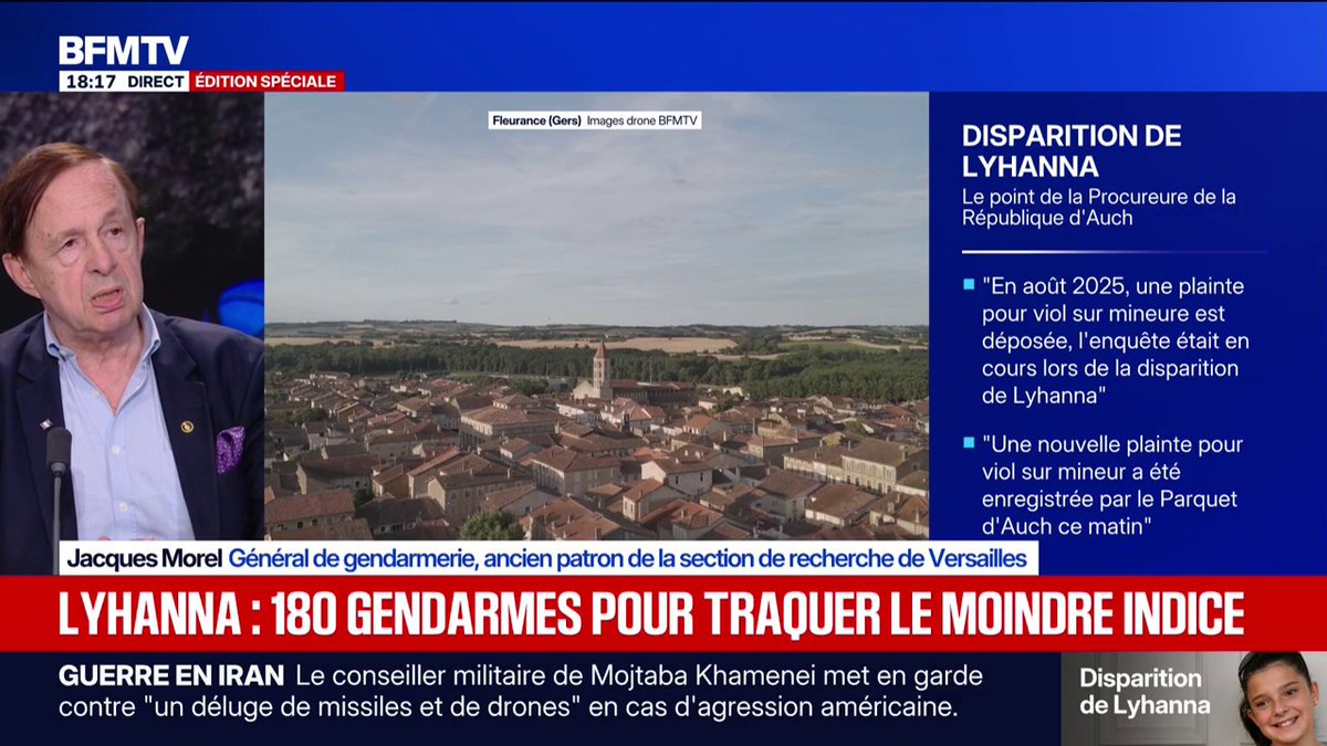 Disparition de Lyhanna: "Si elle est séquestrée quelque part, il y a urgence à la retrouver", explique Jacques Morel, général de gendarmerie