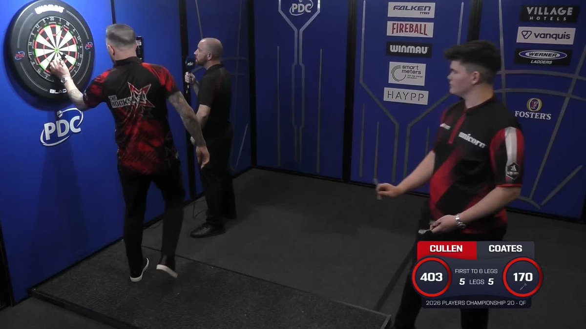 COATES INTO THE SEMI-FINALS 🤯 What a run this has been for Henry Coates, as he reaches the Semi-Finals for the first time at Players Championship 20 by beating Joe Cullen 6-5. 📺 #PC20
