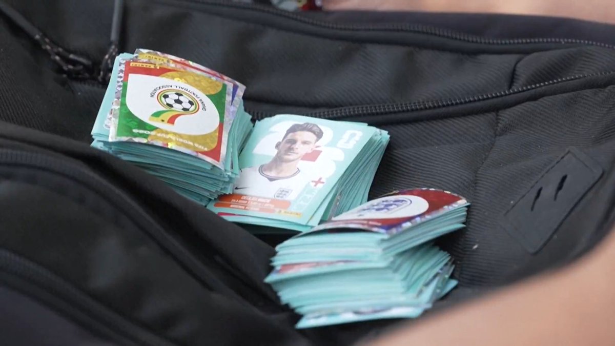 Fans gather at Madrid's El Rastro flea market to swap World Cup stickers as shortages in shops make completing collections harder