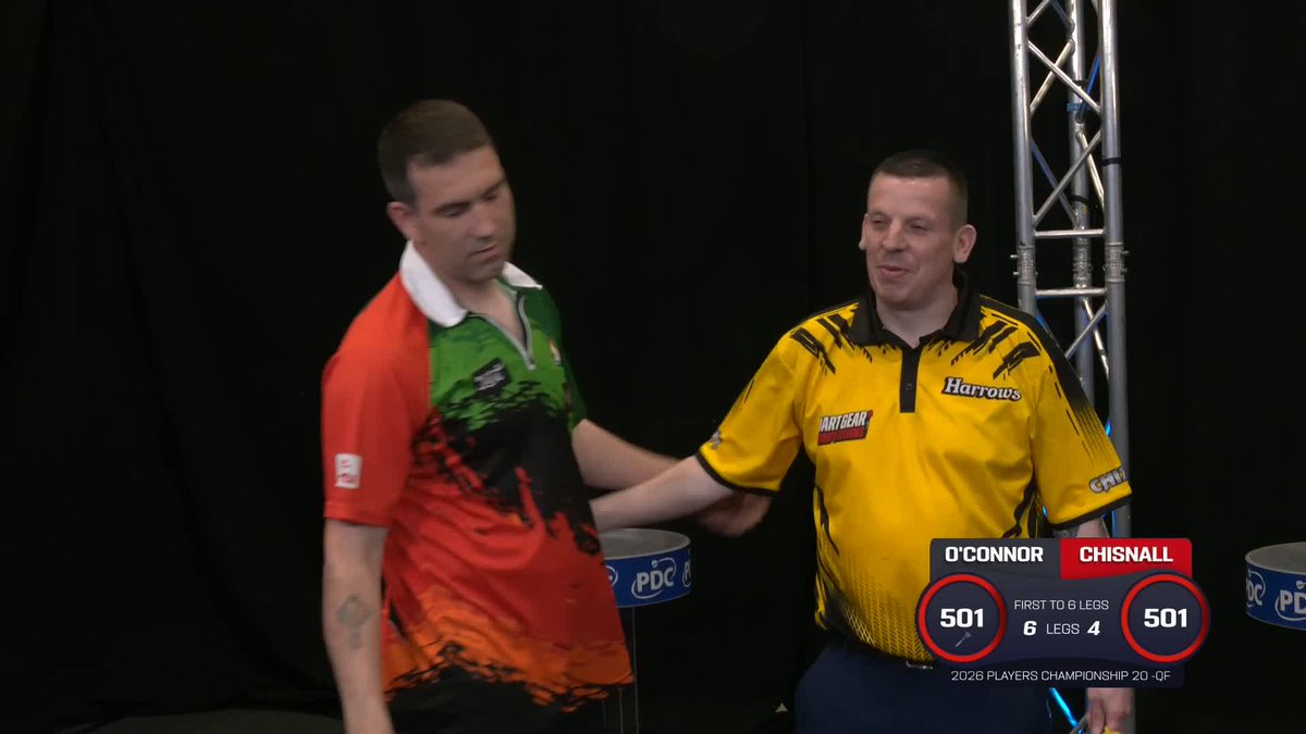 IT'S A SEMI FOR WILLIE! William O'Connor is through to the Players Championship 20 semi-finals! The Irishman defeats Dave Chisnall 6-4 to continue his title charge in Milton Keynes! 📺 #PC20