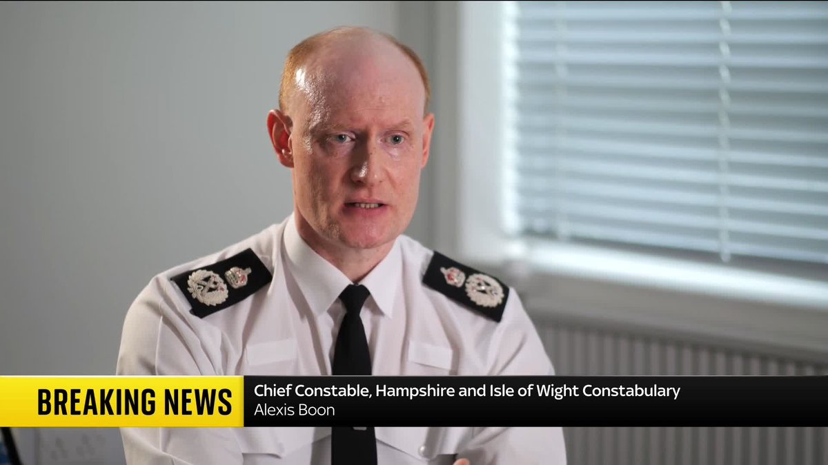 Chief Constable Alexis Boon of Hampshire Police has rejected claims of "two-tier" policing. Speaking to Jason Farrell, he said he does not believe UK policing is "racist" - but conceded that "there are racist individuals within policing". Read more: