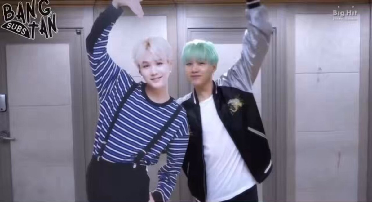 the members showing how to pose with their life sized standees and we got seokjin making out with himself and then there’s hoseok IM CRYING 😭😭😭