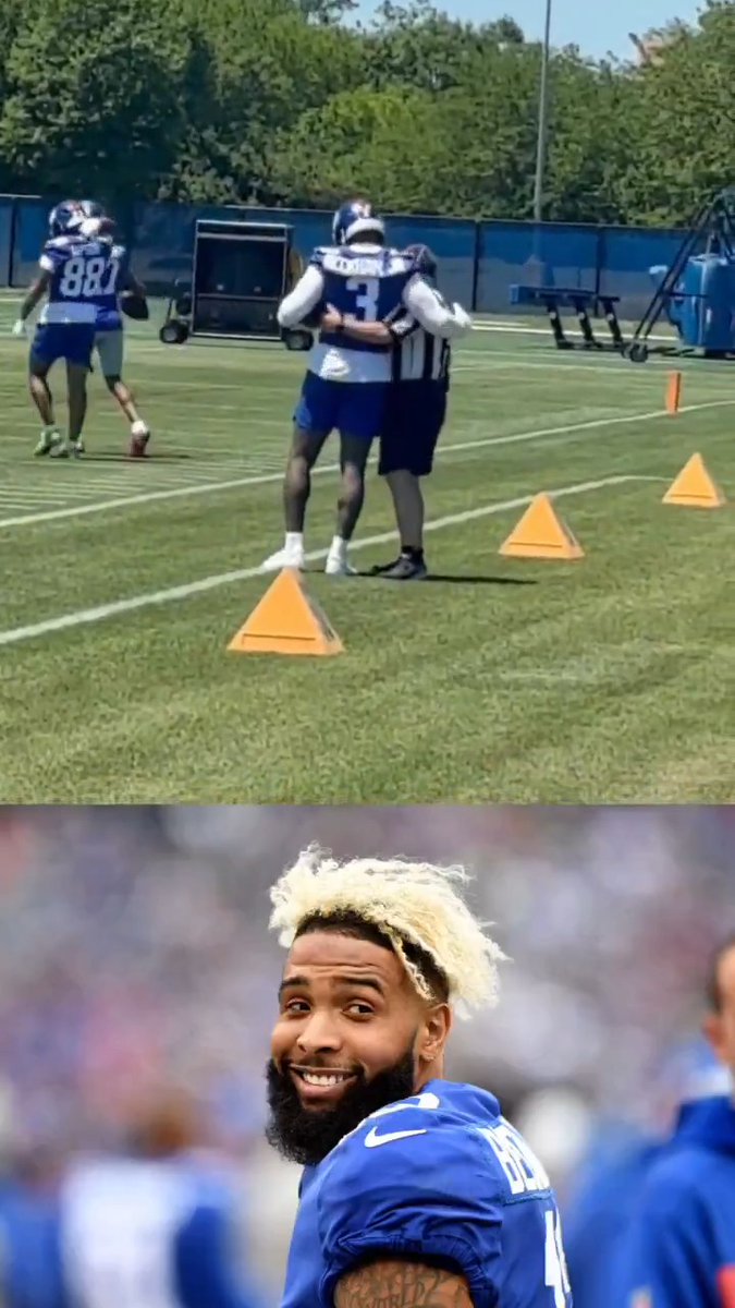 OBJ went out of his way to greet a ref at Giants practice 🙌 (via Art Stapleton)
