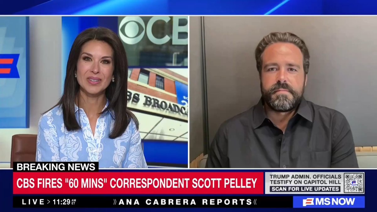 Puck's Dylan Byers on the firing of Scott Pelley: "It's very possible that we're going to arrive at a moment in a matter of weeks if not days, where there is no existing talent left at '60 Minutes.'" More in tonight's In The Room newsletter. Sign up here: