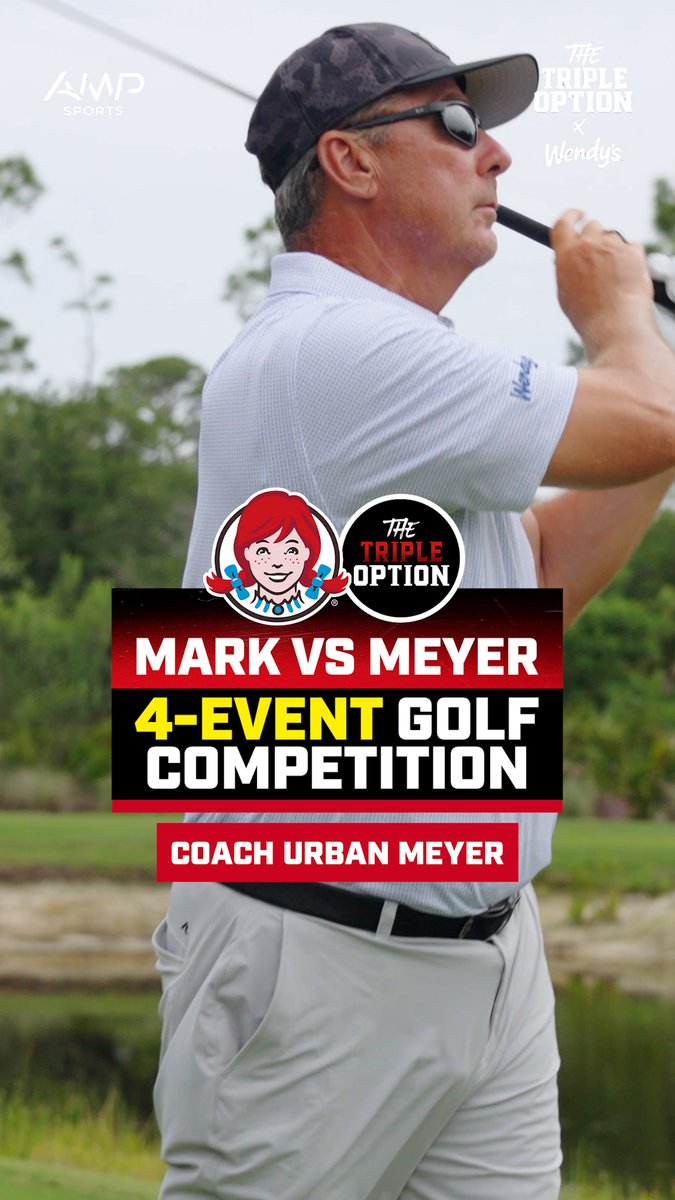 #WendysPartner Really thought Coach Meyer was gonna launch that wedge. Part 1: Urban Meyer and Mark Ingram II play for bragging rights and a custom Wendy's golf bag in this 4-event competition with our partner @wendys #markvsmeyer