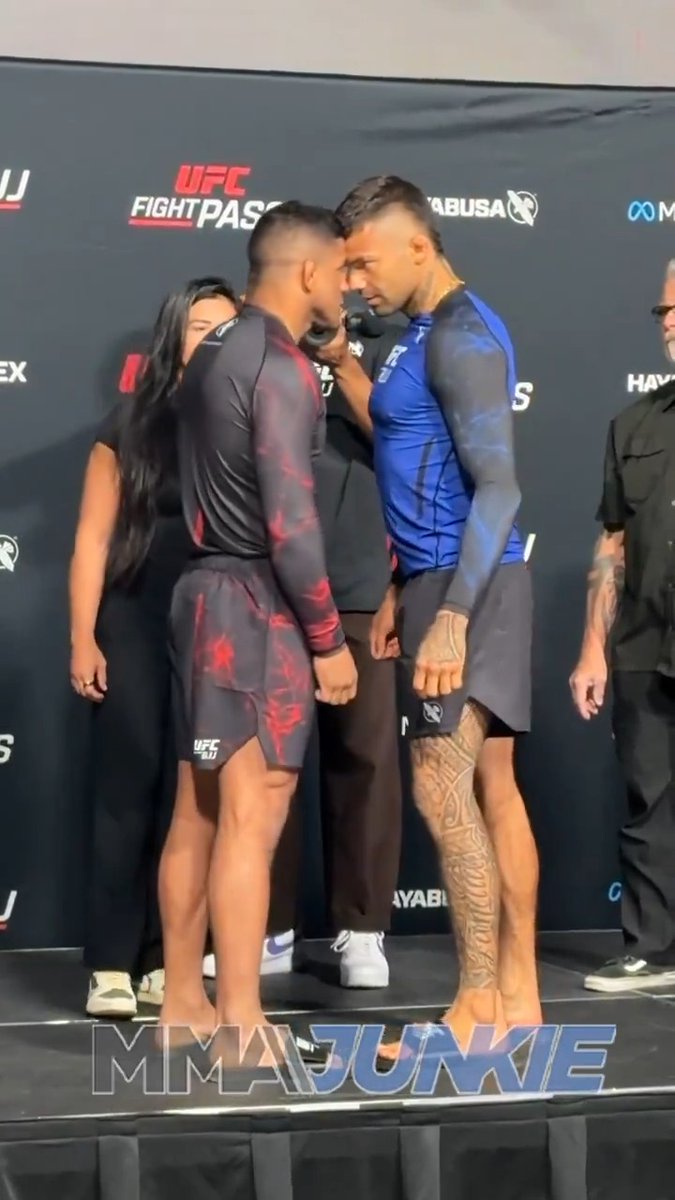 Retired UFC contender Gilbert Burns has an intense faceoff with Horlando Monteiro ahead of his UFC BJJ debut.