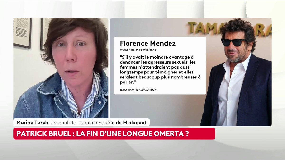 🔴 🗣️ "J'ai mis plus de sept ans à faire aboutir ma première enquête publiée au mois de mars", confie Marine Turchi, journaliste au pôle enquête de Mediapart, qui a travaillé sur les accusations visant Patrick Bruel. #ToutEstPolitique #Canal16