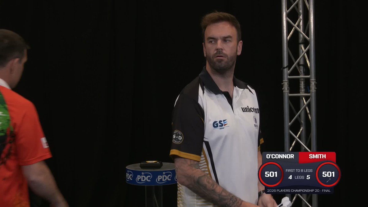 11-DARTER FROM SMITH! No perfect leg, but Ross Smith moves to within two of the title as he leads 6-4, averaging 108 in the process. 📺 #PC20
