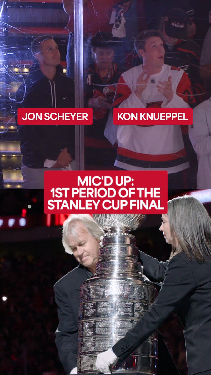 Jon Scheyer and Kon II Knueppel were LOVING the action in Game 1 of the #StanleyCup Final‼️🎙️ Game 2 between the Vegas Golden Knights and Carolina Hurricanes is TOMORROW at 8p ET on ABC, Sportsnet, & TVA Sports!