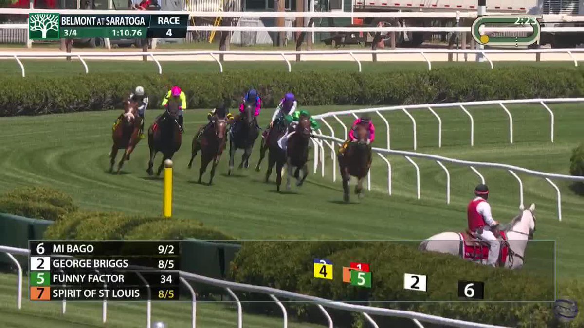 Nobody could catch 𝗠𝗜 𝗕𝗔𝗚𝗢 with the blinkers off and jockey Jose Ortiz in the Kingston Stakes. Hall of Famer Mark Casse trains the 4-year-old son of Spendthrift Farm stallion Vekoma.