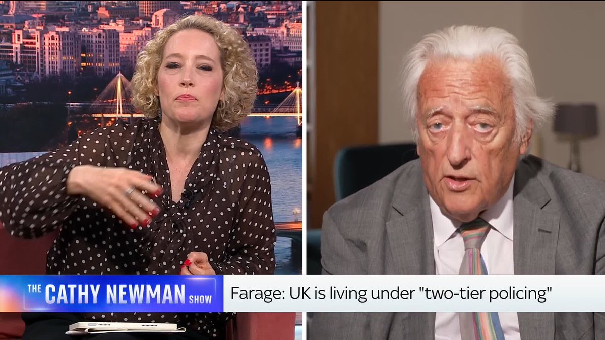 'Nigel Farage's claim, in essence, is that there's actually anti-white prejudice within the police. What's your response to that?' - Cathy Newman 'I think he's talking nonsense. The kind of nonsense he's talking is dangerous' - Michael Mansfield KC