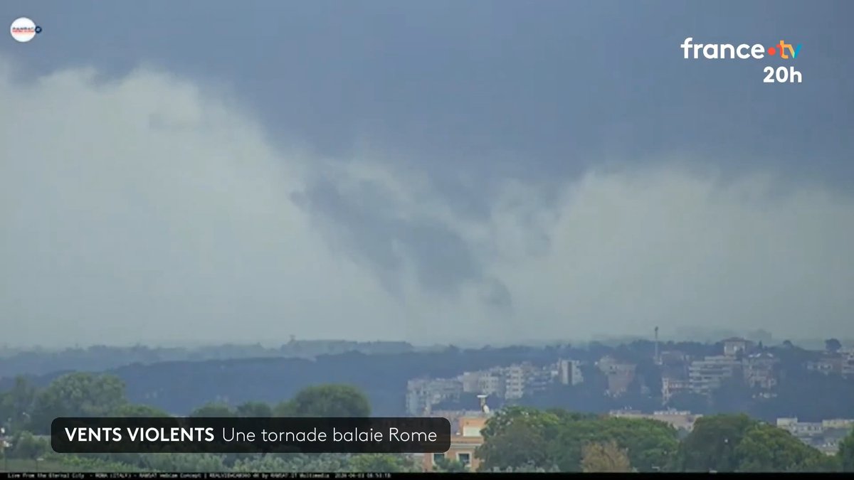🇮🇹 Violents orages en Italie : une tornade et la grêle ont causé d'impressionnants dégâts à Rome. #JT20h