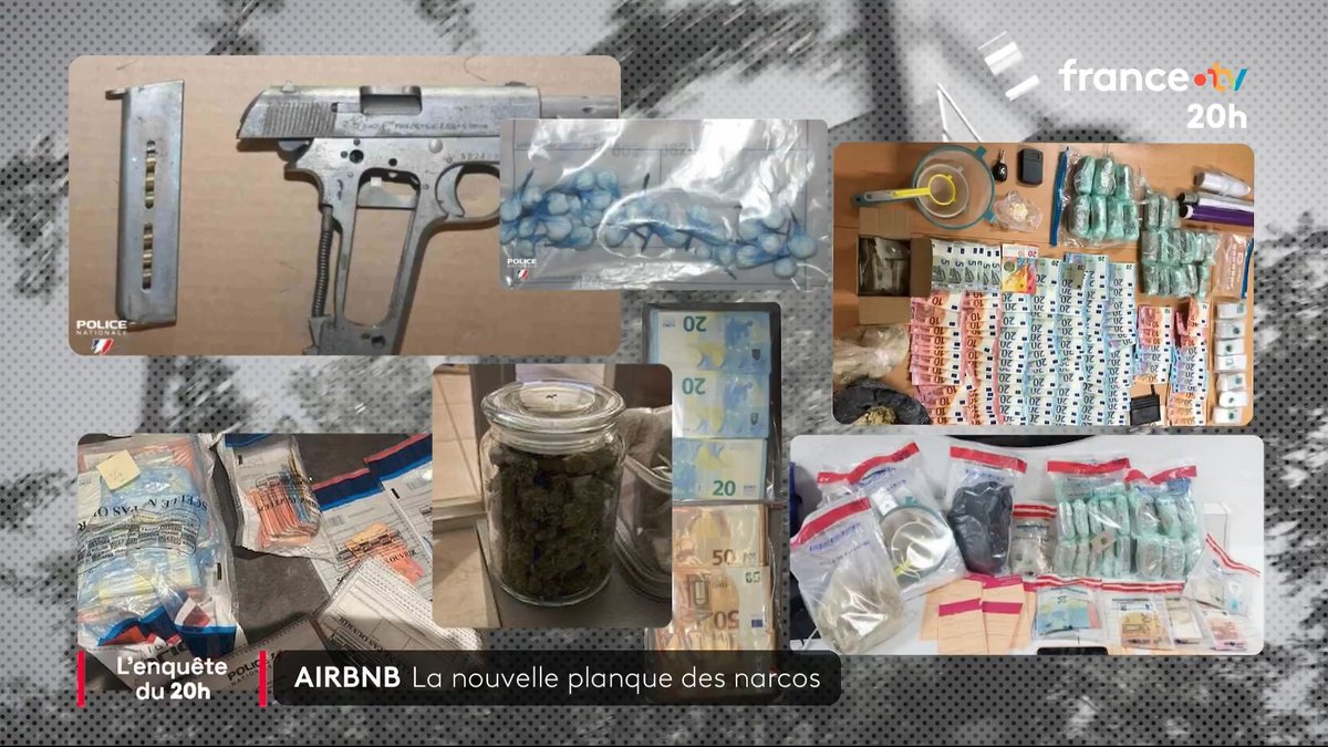 🔴🔑 ENQUÊTE sur les Airbnb de la drogue, nouvelles planques des narcotrafiquants. La police découvre de plus en plus d’armes et de stupéfiants dans ces logements réservés pour seulement quelques jours. #JT20h
