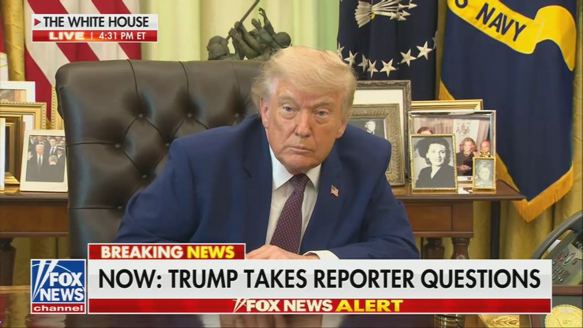 Trump begs a reporter to compliment his Truth Social post: I just wrote that. Did you like it? Did you think it was well-written? Do you want to read it? It's a Truth. I just wrote it.
