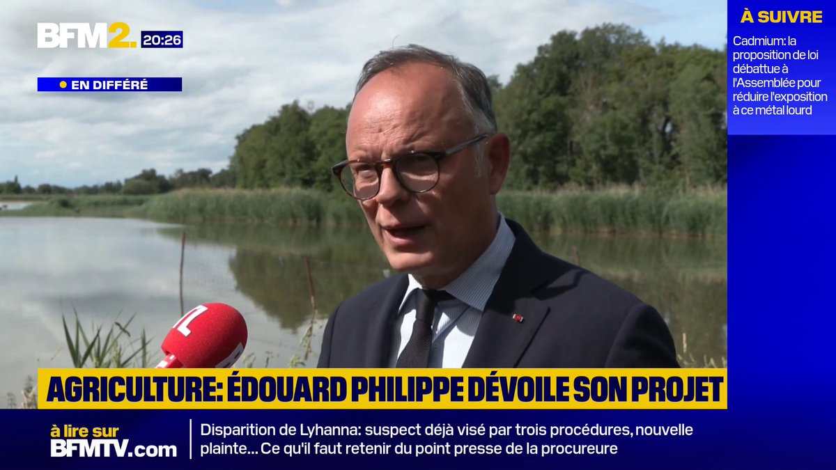💬"Je propose de compléter la Charte de l'environnement (...) en indiquant que l'agriculture est un objectif légitime qu'il faut impérativement prendre en compte" Edouard Philippe propose de modifier la Charte de l'environnement pour protéger l'agriculture française #BFM2