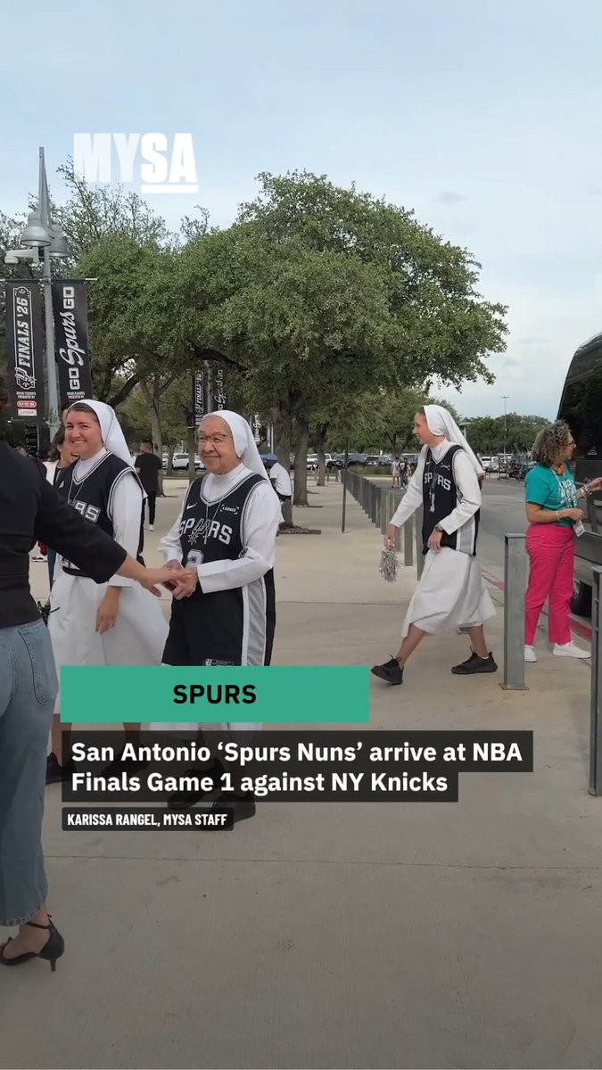 San Antonio's Salesian Sisters of St. John Bosco have arrived for Game 1 of the NBA Finals at the Frost Bank Center. The 'Spurs nuns' have gone viral ever since fans began seeing their presence at home playoff games as a sort of divine lucky charm.