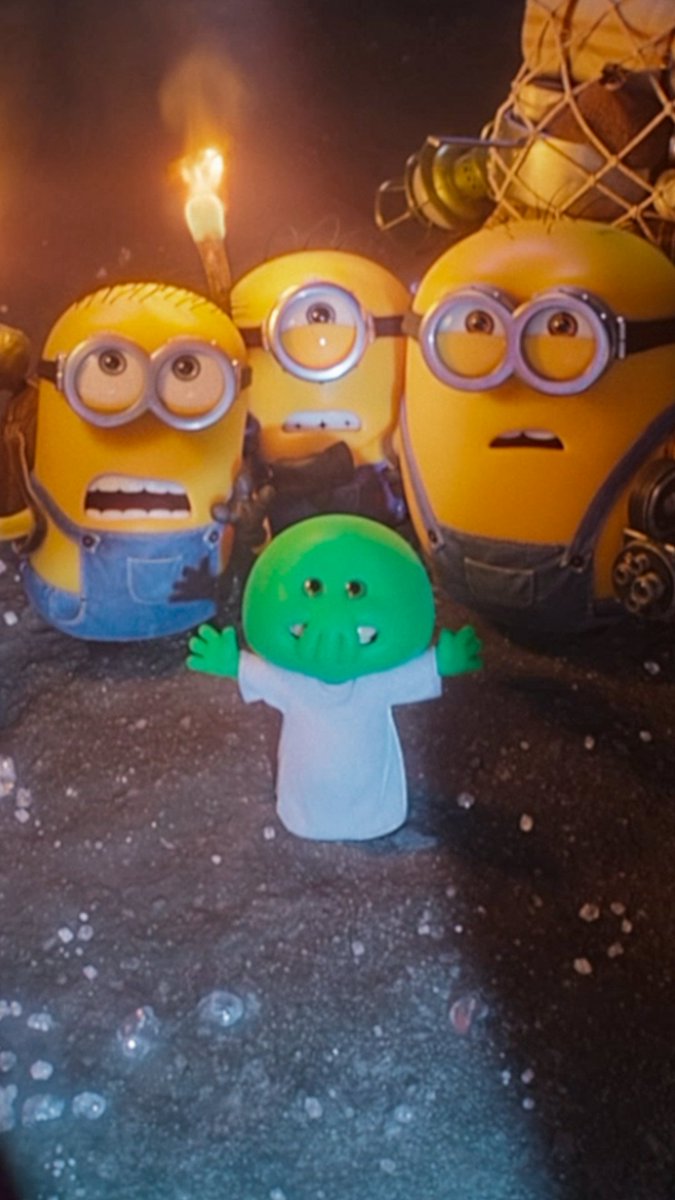 you can totally trust the little green guy leading you into a cave full of monsters 😉 Trey Parker is the voice of Goomi in Minions & Monsters. Only in theaters July 1.