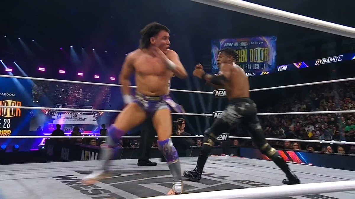 .Speedball Mike Bailey CRACKED Kevin Knight ケビン・ナイト and knocked him out of the sky! Watch #AEWDynamite LIVE on TBS &amp; HBO Max