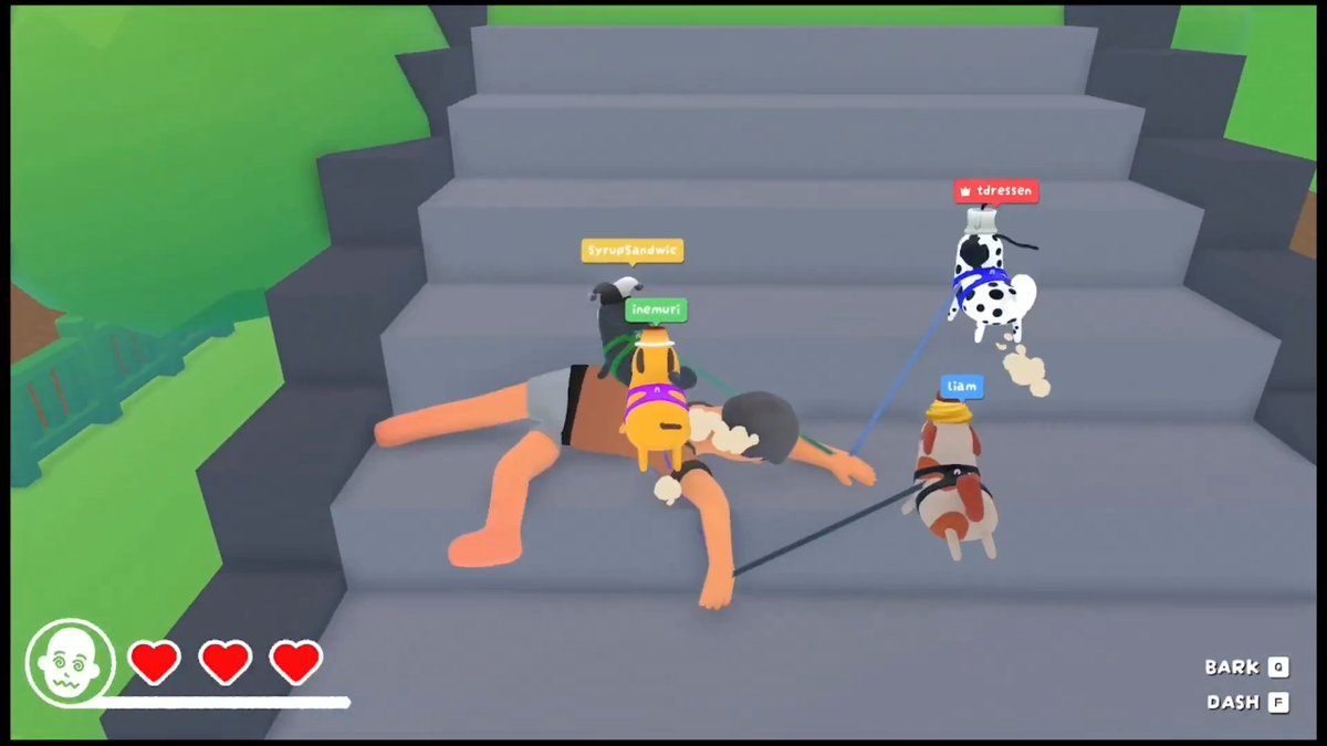 『Chained Together』をイヌでやっても、仲間のミスはかわいくない 4匹の忠犬となり、気絶したご主人を家に連れ帰れ! ただし全員ご主人とリードで繋がれている 「逆に行ってるの誰だよ!」 「車来てる!」 「ちゃんと引けよ!」 協力ゲーム『Ruffed Up』発表