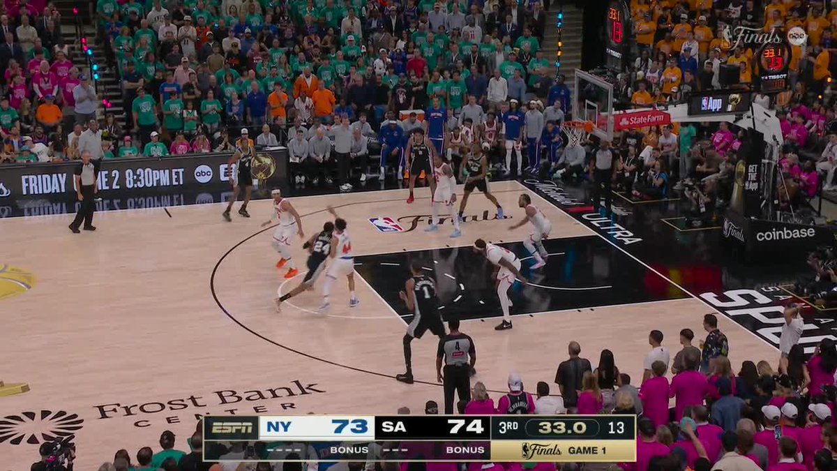 What a sequence from Wemby's slam to McBride's three 🔥 This is the NBA Finals!