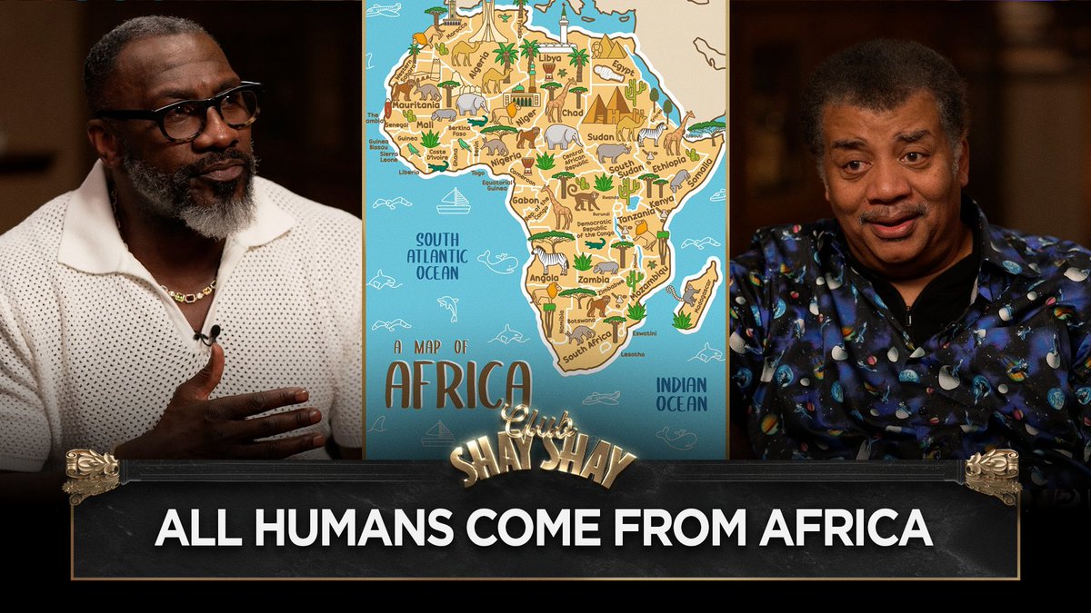 Neil deGrasse Tyson Explains Why All Humans Come From Africa "Human's origin is in Africa. There is no dispute about that at all. There is an ancestor of yours that is African if you go far enough back in the tree." - Neil deGrasse Tyson