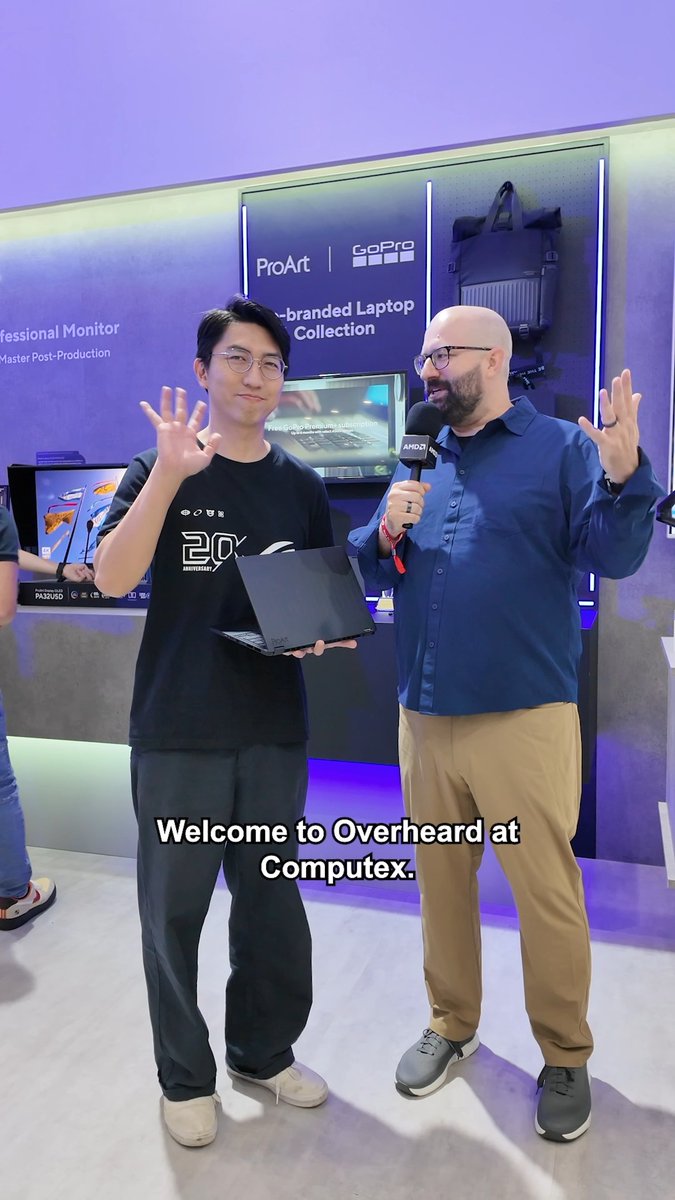 AMD x ASUS in one word? Diversity. ASUS ProArt GoPro Edition with AMD Ryzen AI Max+ 395 is built to create anywhere. You overheard it here first at Computex.