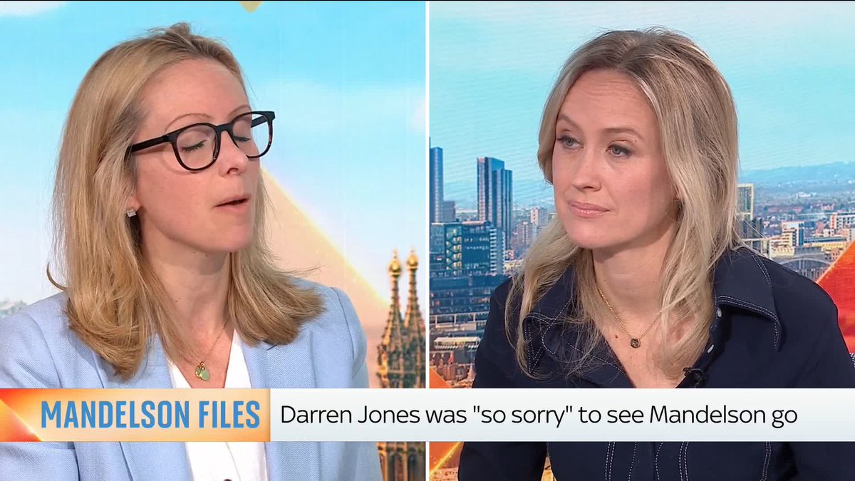 Chief Secretary to the Treasury Lucy Rigby MP tells Sophy Ridge, she feels "not great", after hearing Darren Jones messaged Peter Mandelson after he was sacked over his relationship with Jeffrey Epstein.
