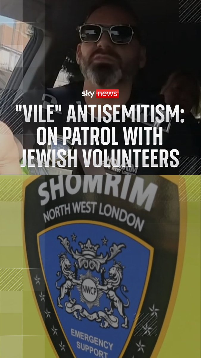 On patrol with London's Shomrim - the capital's Jewish community protection volunteer group With antisemitism on the rise, Sky News has been given rare access to Shomrim – a volunteer patrol group from the Jewish community in northwest London. Sky's Lisa Holland spent an hour with Shomrim as they responded to calls on the streets, stepping in to defuse confrontations.