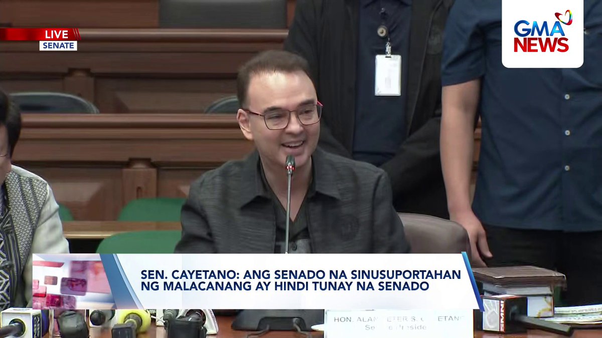 ‘WALA SILANG 13, SO WALA SILANG QUORUM’ Iginiit ni Sen. Alan Peter Cayetano na wala umanong quorum ang Gatchalian bloc dahil kulang ito sa kinakailangang 13 senador. Ayon kay Cayetano, “The Constitution, the Senate rules says, hindi ka puwedeng palitan kung hindi 13. So wala silang 13, so wala silang quorum.”