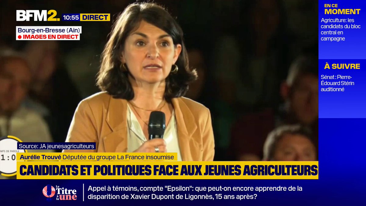 "Le premier problème des fermes usines, c’est qu’on arrive avec des agricultures capitalistes qui n’appartiennent plus aux familles", dénonce Aurélie Trouvé (LFI) face aux agriculteurs #BFM2