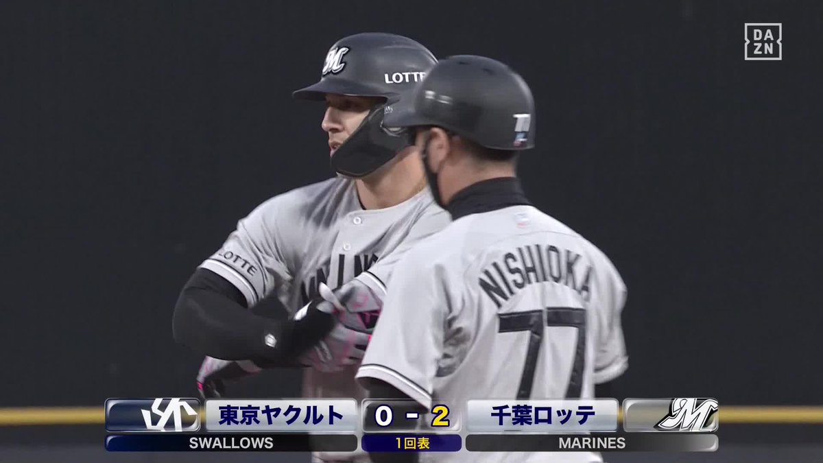 鋭くセンター前へ ソトの先制タイムリー モンテル好返球も2塁ランナーも生還 ⚾️ヤクルト×ロッテ #chibalotte #だったらDAZN