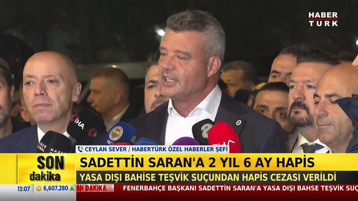 Sadettin Saran, ‘yasadışı bahse teşvik etmek' suçundan yargılandığı davada 2 yıl 6 ay hapis cezasına çarptırıldı.