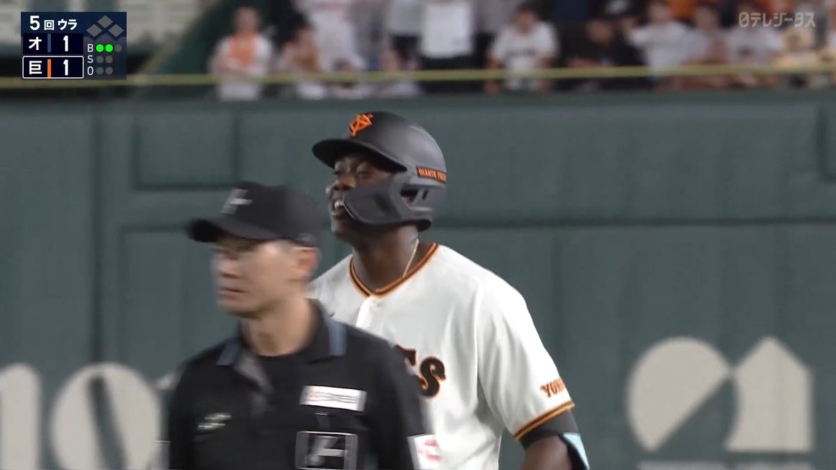 その時が来た ㊗️一軍で初ヒット㊗️ ティマ 全力疾走からの笑顔 ※岸田監督リクエストも判定そのまま ⚾️巨人×オリックス #ジャイアンツ #だったらDAZN