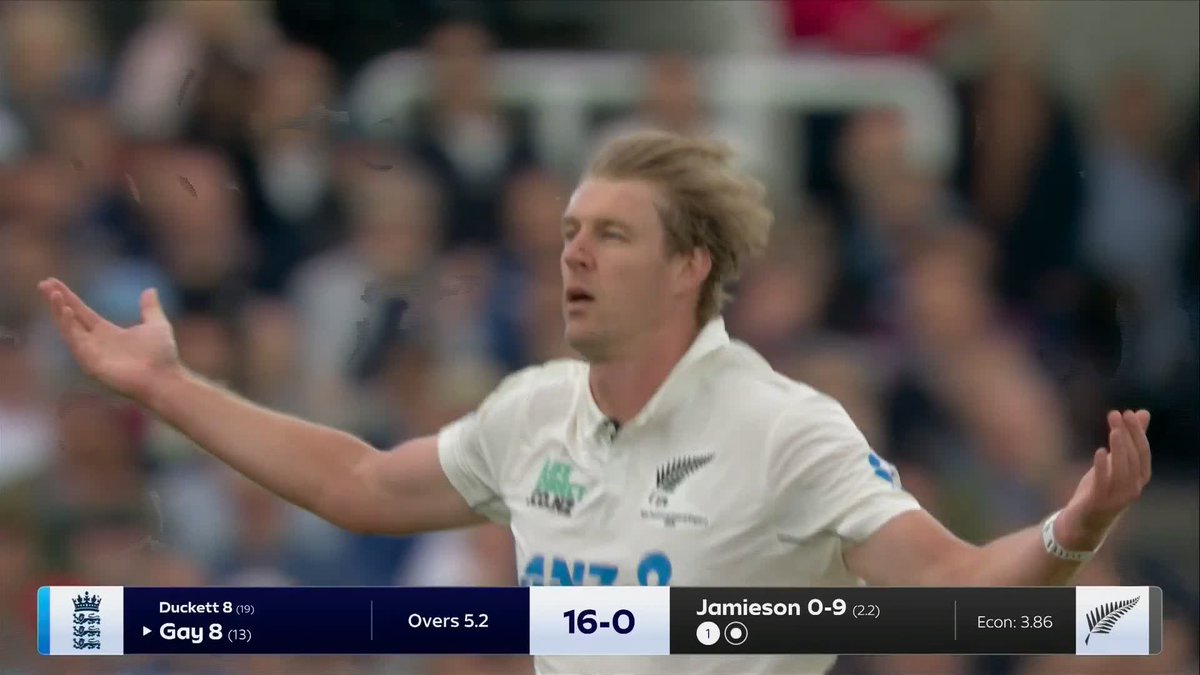 Edged and GONE! Emilio Gay goes for eight on his Test debut for England ❌