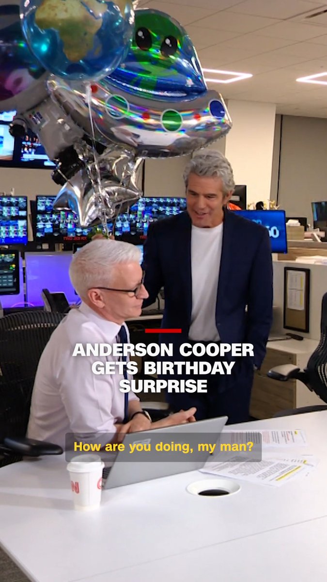 Anderson got a birthday surprise from Andy Cohen at the end of the show.