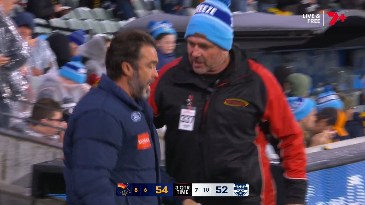"He was on the receiving end of a few choice words from some fans." 🗣️ Mitch Cleary on an incident between Chris Scott and a fan #AFLCrowsCats