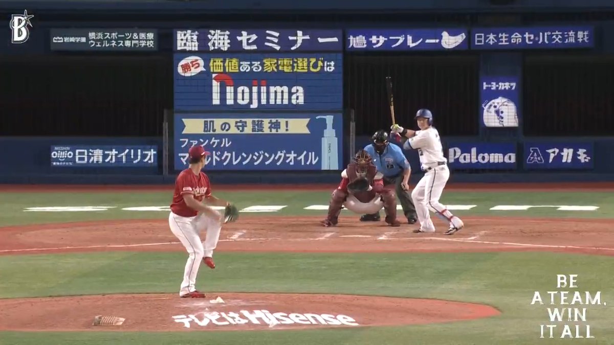 #蝦名達夫 選手がこの日猛打賞となる3塁打でチャンスを作ると、今日復帰した #牧秀悟 選手がセンター前へはじき返し1点を返す🌟💨🙌🙌 8回裏 DB 1 - 7 E #日本生命セ・パ交流戦2026 #baystars