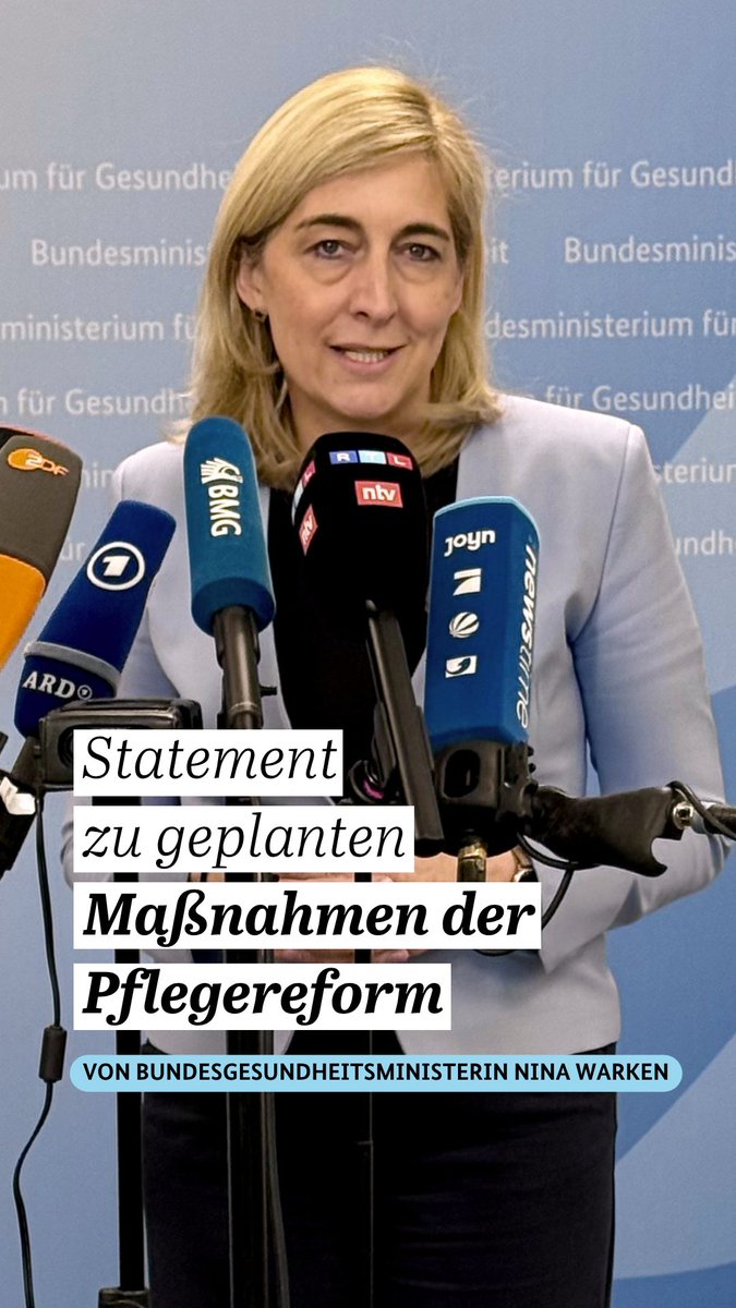 „Dieser Gesetzentwurf soll nicht nur die Finanzen der Pflegeversicherung wieder stabilisieren, sondern – und das ist mir besonders wichtig – auch die Versorgung der Menschen verbessern“, sagte Nina Warken zu den Plänen zur Reform der Pflegeversicherung. Mehr dazu im Video 👇