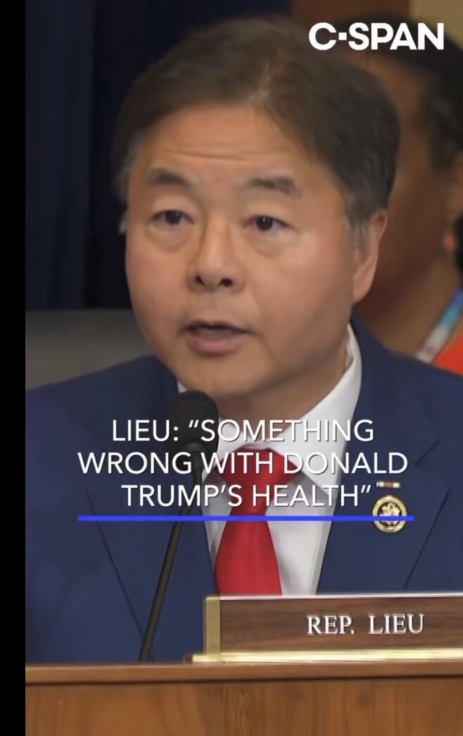 Rep.Ted Lieu talking about how other Countries are mocking Trump for falling asleep all the time.Then he shows a French news report about Trump falling asleep during on Memorial Day at Arlington Cemetery while they were honoring the fallen Service members.The World saw it.
