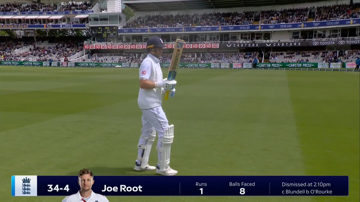 Will O'Rourke gets another ๐ช๏ธ Joe Root departs for one!