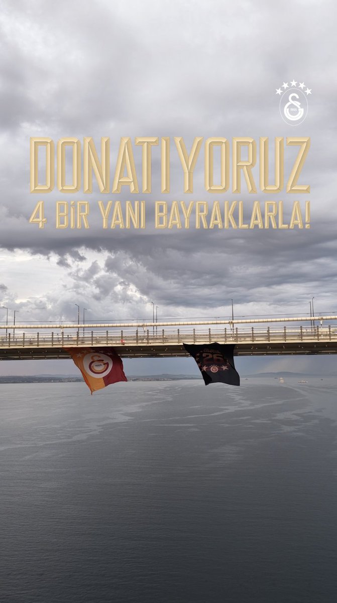 📍 1915 Çanakkale Köprüsü 💛❤️ Bayrağını as, fotoğrafını çek, GSPlus’ta lokasyonunu yazarak yükle; Galatasaray resmi hesaplarında yayınlayalım! 📲 #AsBayraklarıAs