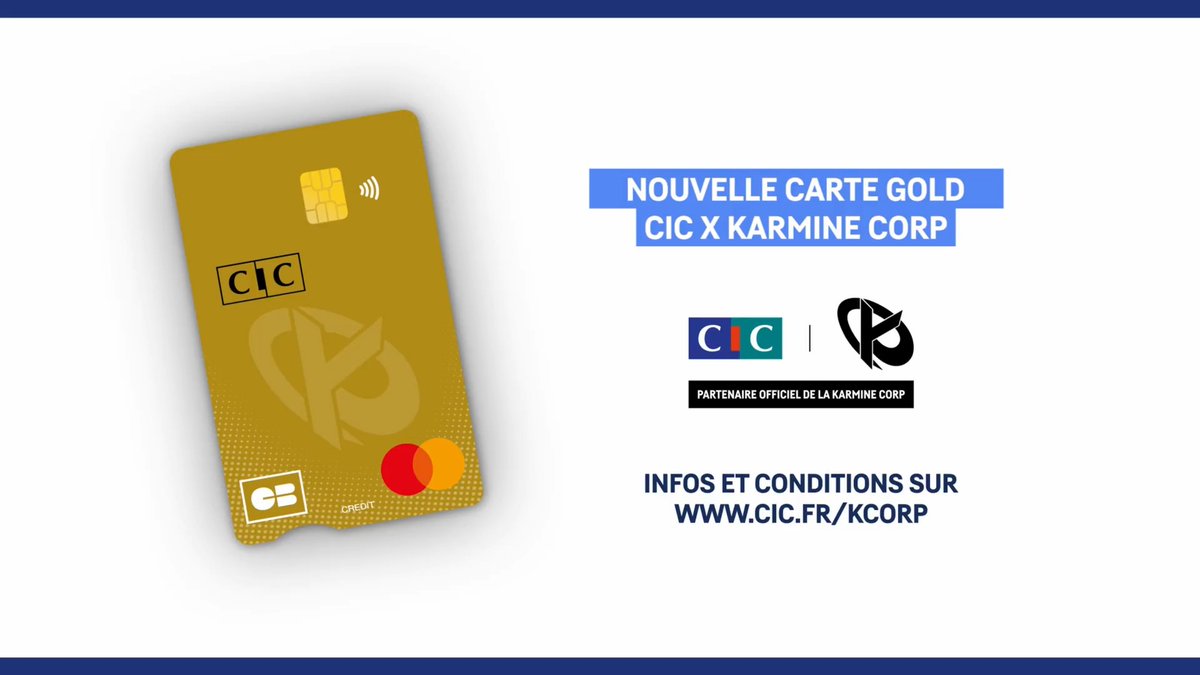 SPLENDIDE 😎 La nouvelle CB Gold Mastercard CIC x Karmine Corp est disponible 🪙 Plus d'infos sur
