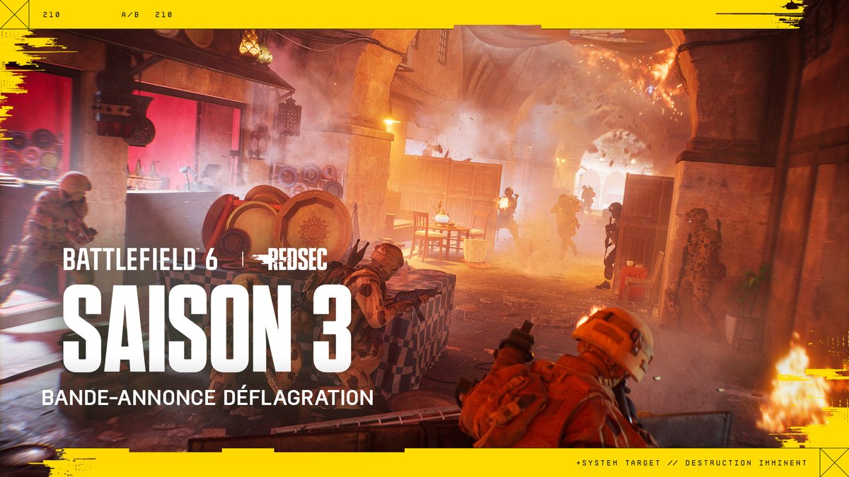 Déflagration met le feu aux poudres le 9 juin 💣 Le mode Anéantissement revient. Bazar du Caire fait tout péter. La PP-19 fait son retour. Nouvelles récompenses. Nouveaux équipements. Laissez votre marque. #Battlefield6