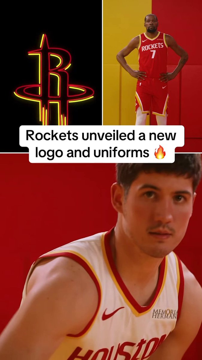 The Houston Rockets showing off some new threads before the season 😮‍💨 (via Houston Rockets)