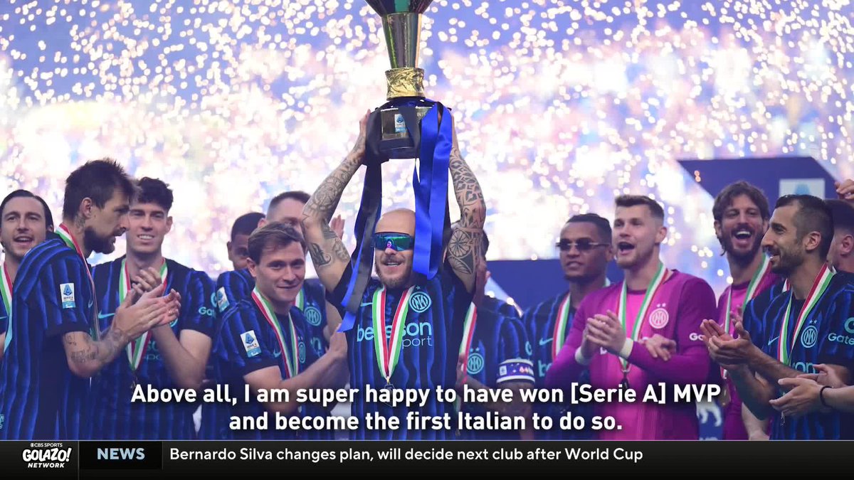 "I am super happy to have won [Serie A] MVP and become the first Italian to do so." Inter's Federico Dimarco reflects on an incredible season with Marco Messina ⚫️🔵