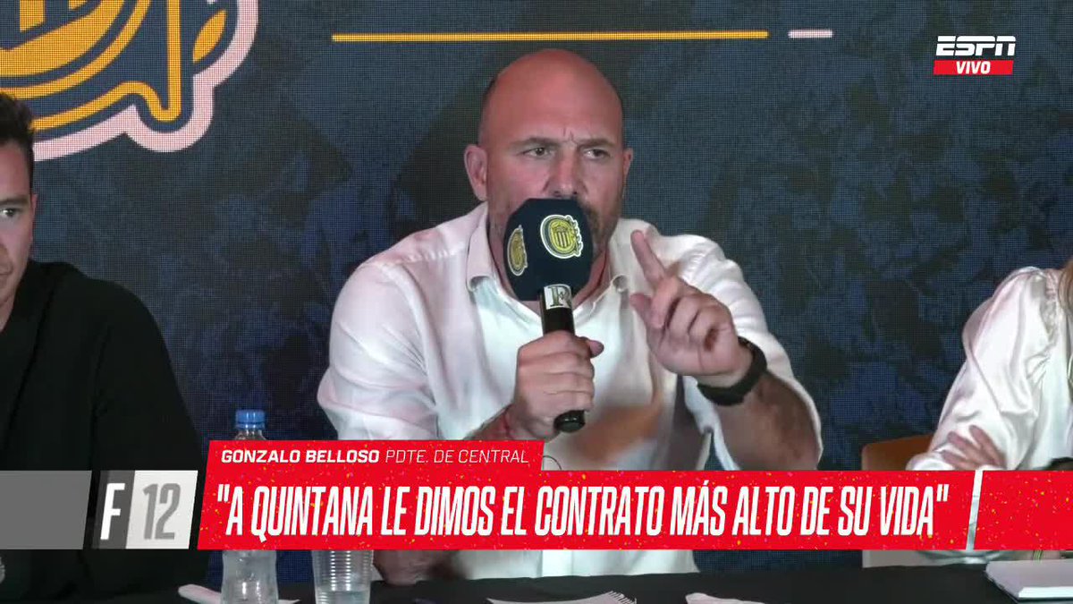 "LO DE QUINTANA ES UNA FALTA DE RESPETO. ¿CÓMO PODÉS SER TAN DESAGRADECIDO CON EL CLUB?" 🔥 Esto dijo Gonzalo Belloso sobre la situación del defensor canalla que ya había sido anunciado como nuevo jugador de Riestra 📺 #ESPNF12 | #DisneyPlus Plan Premium
