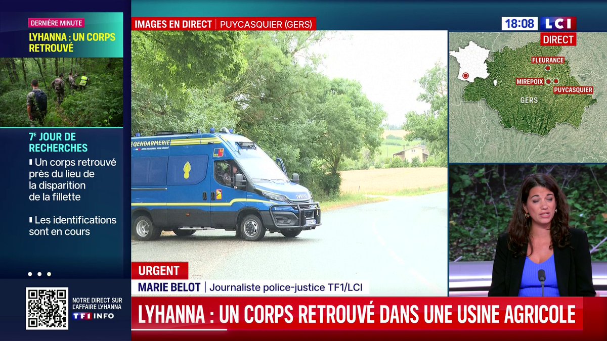Disparition de Lyhanna : un corps retrouvé, identification en cours ➡️ Le principal suspect, Jérôme B., aurait été employé au sein de l'usine agricole dans laquelle un corps a été retrouvé ce jeudi, selon les informations de TF1-LCI