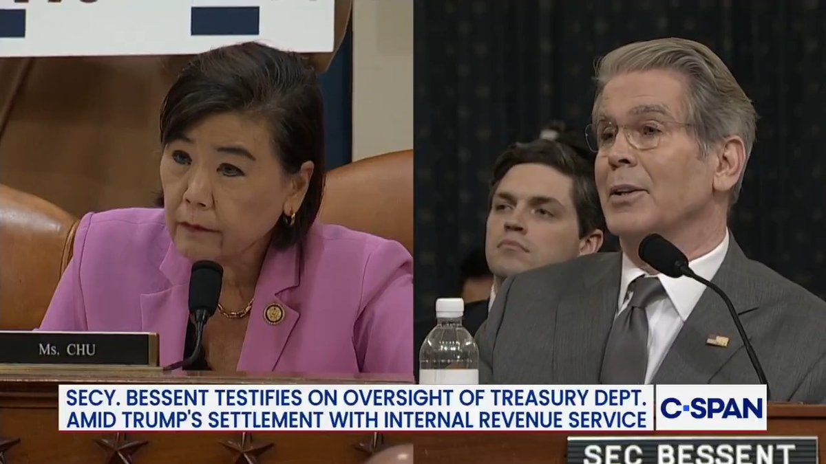 .Judy Chu: "Do you agree with President Trump that you also do not American's financial situations?" Secretary Bessent: "Congresswoman, who was the President during WWI?" Rep. Chu: "I don't know, but clearly you are not answering my question."
