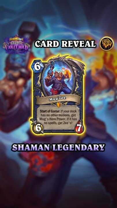 🤔 Minions or spells, you decide! 📜 💥 Break the rules with the new Shaman Legendary Mug'Zee and keep your opponents guessing what will happen next!