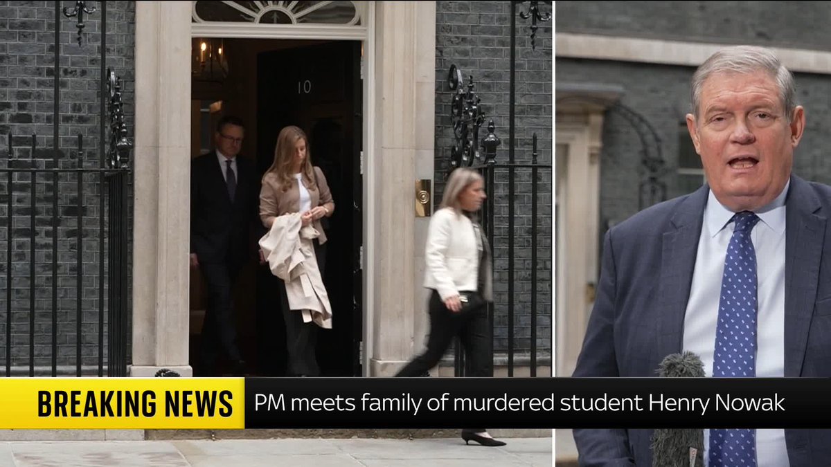 BREAKING: The family of murdered student Henry Nowak has left Downing Street in the last few minutes following their meeting with the prime minister Jon Craig reports outside No.10 and describes the conversations Sir Keir Starmer had with the grieving family
